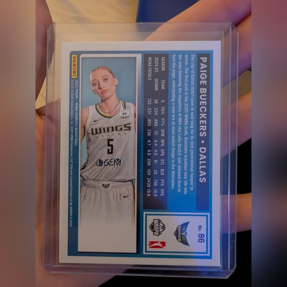 PAIGE BUECKERS 2025 Donruss WNBA Rated Rookie #86 RC Dallas Wings - Picture 2 of 2